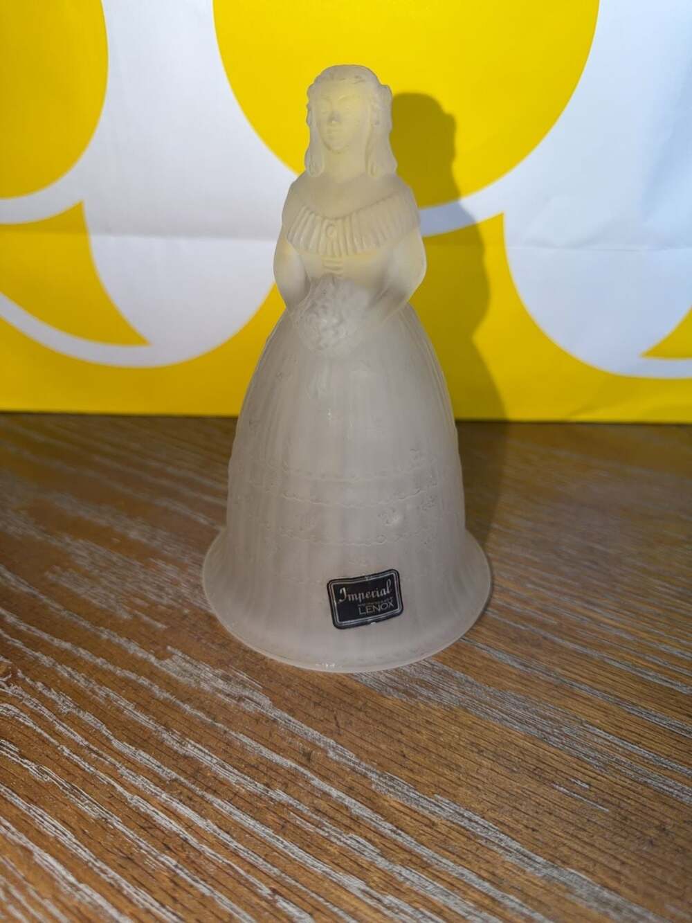 Imperial Lenox Frosted Glass Lady Figurine Bell